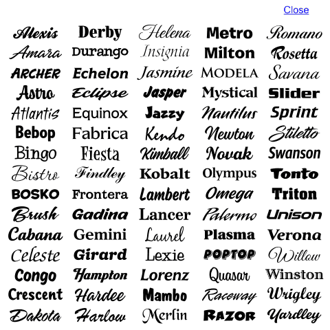 stylish fonts for names