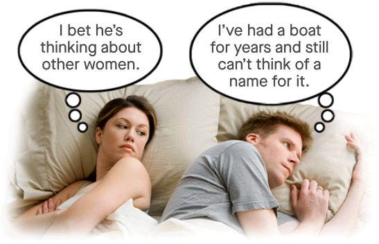 Thinking of a boat name.